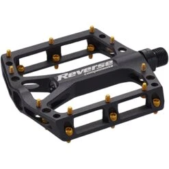 Reverse Components Black ONE MTB Flat Pedals - Black/gold