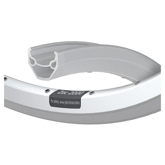 Ryde Zac 2000 - 28 Inch Clincher Rim - Silver 2 Ryde Zac 2000 - 28 Inch Clincher Rim - Silver - Afbeelding 2