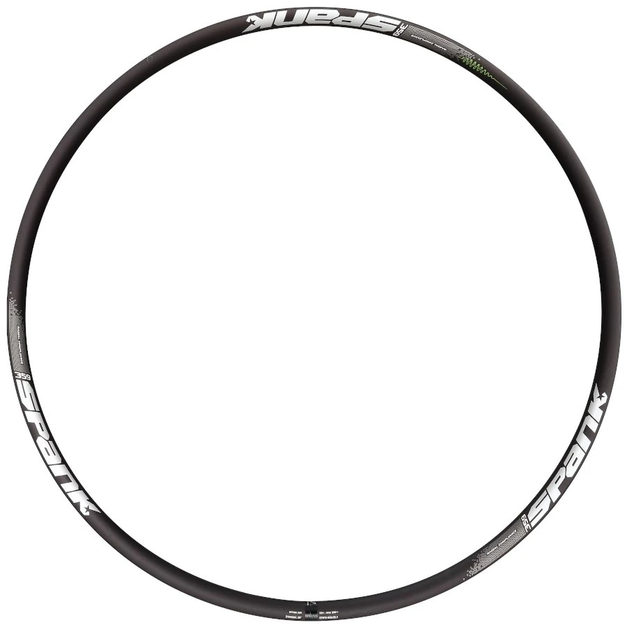 Spank 359 VibroCore Bead Bite 29 Inches MTB Rim - 28 Holes - Shotpeen Black / White 2 Spank 359 VibroCore Bead Bite 29 Inches MTB Rim - 28 Holes - Shotpeen Black / White - Afbeelding 2