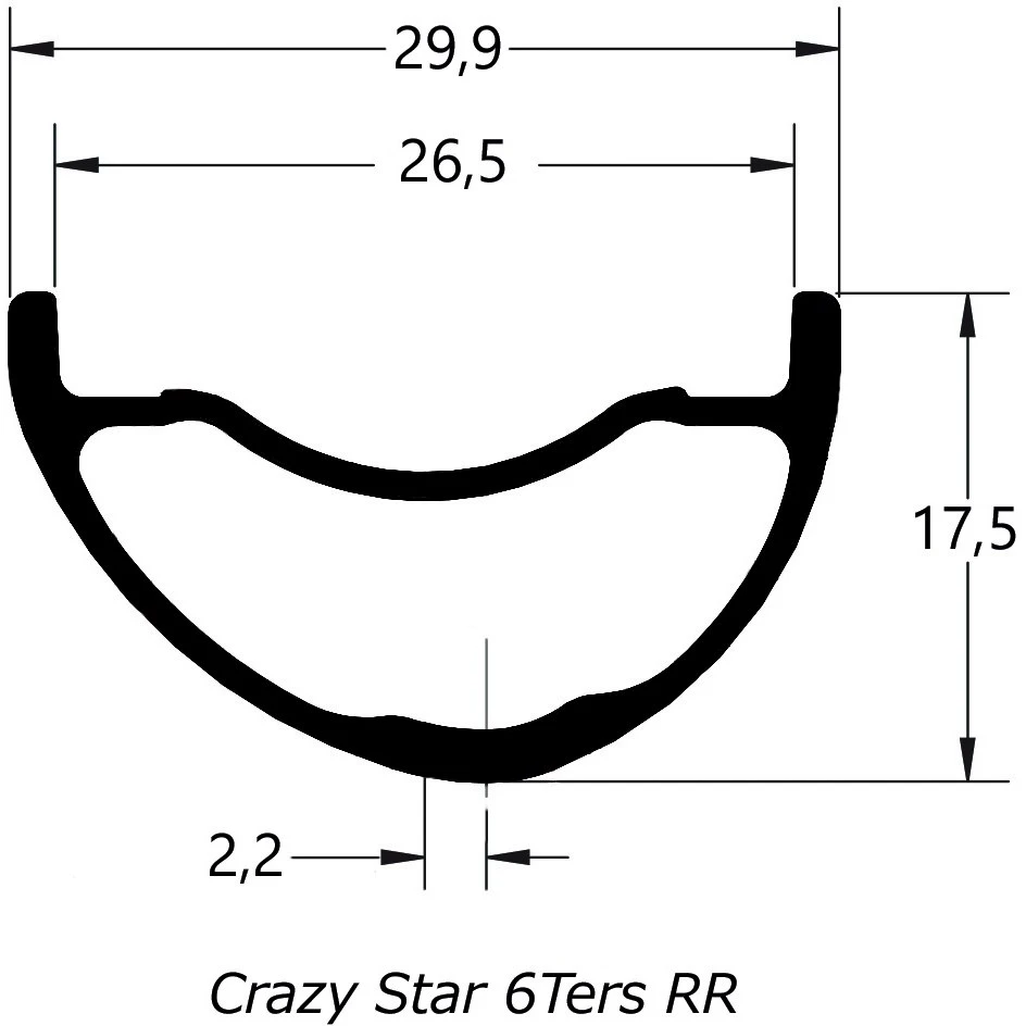 DUKE Crazy Star 6TERS Rear Rim 29" - 28 Holes 2 DUKE Crazy Star 6TERS Rear Rim 29" - 28 Holes - Afbeelding 2