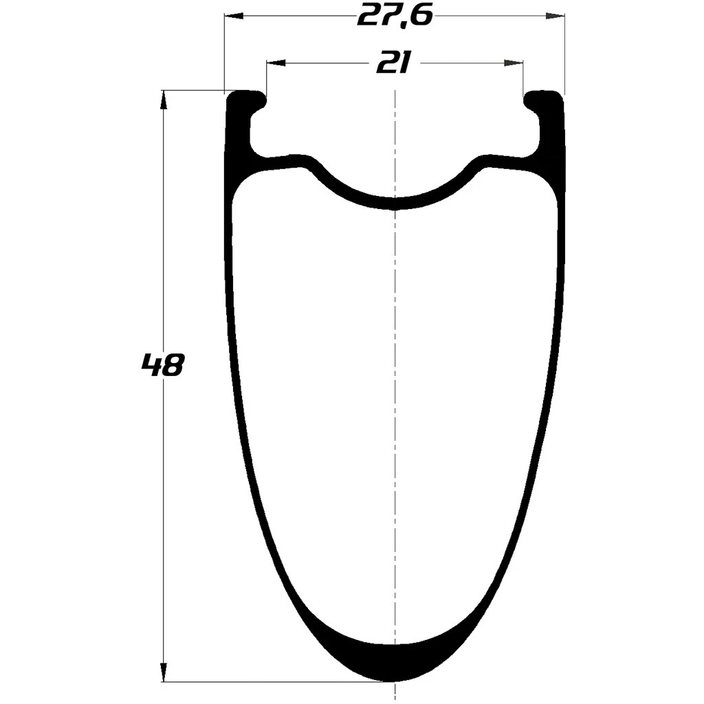 DUKE Baccara 48C SLS2 Disc Clincher Rim - 2mm Offset - 21-622 - 24 Holes 2 DUKE Baccara 48C SLS2 Disc Clincher Rim - 2mm Offset - 21-622 - 24 Holes - Afbeelding 2