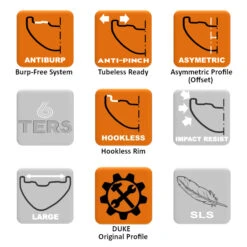 DUKE Lucky Star Ultra 23 Velg - 27.5" | Hookless | Disc - 28 Gaten - Satijnzwart -Crankbrothers Verkoop duke technologies 1511450