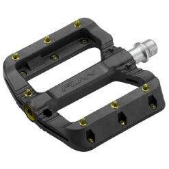 Funn Black Magic Flat Pedals - Gold Pins