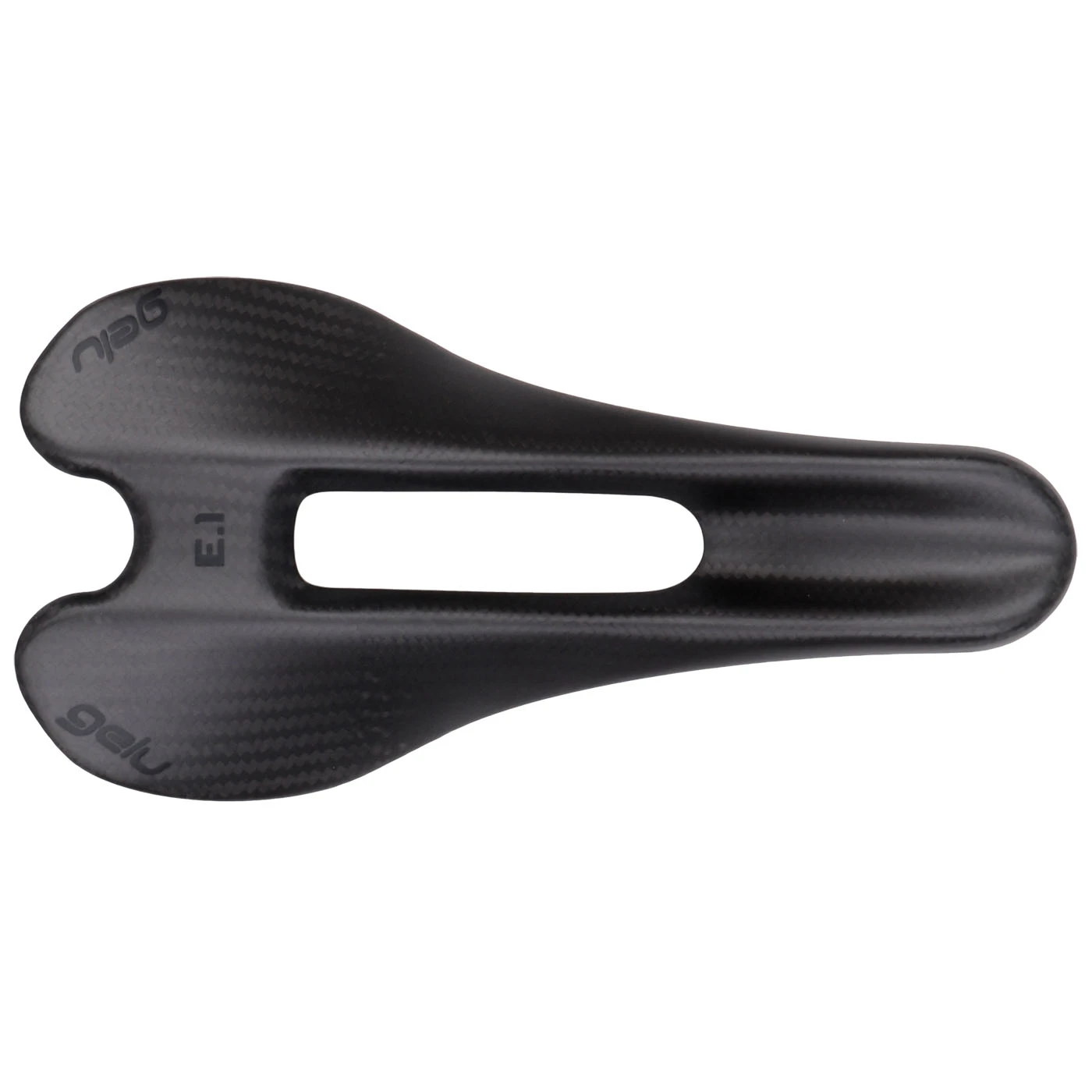 Gelu E1 Carbon Saddle - Black Logos 3 Gelu E1 Carbon Saddle - Black Logos - Afbeelding 3