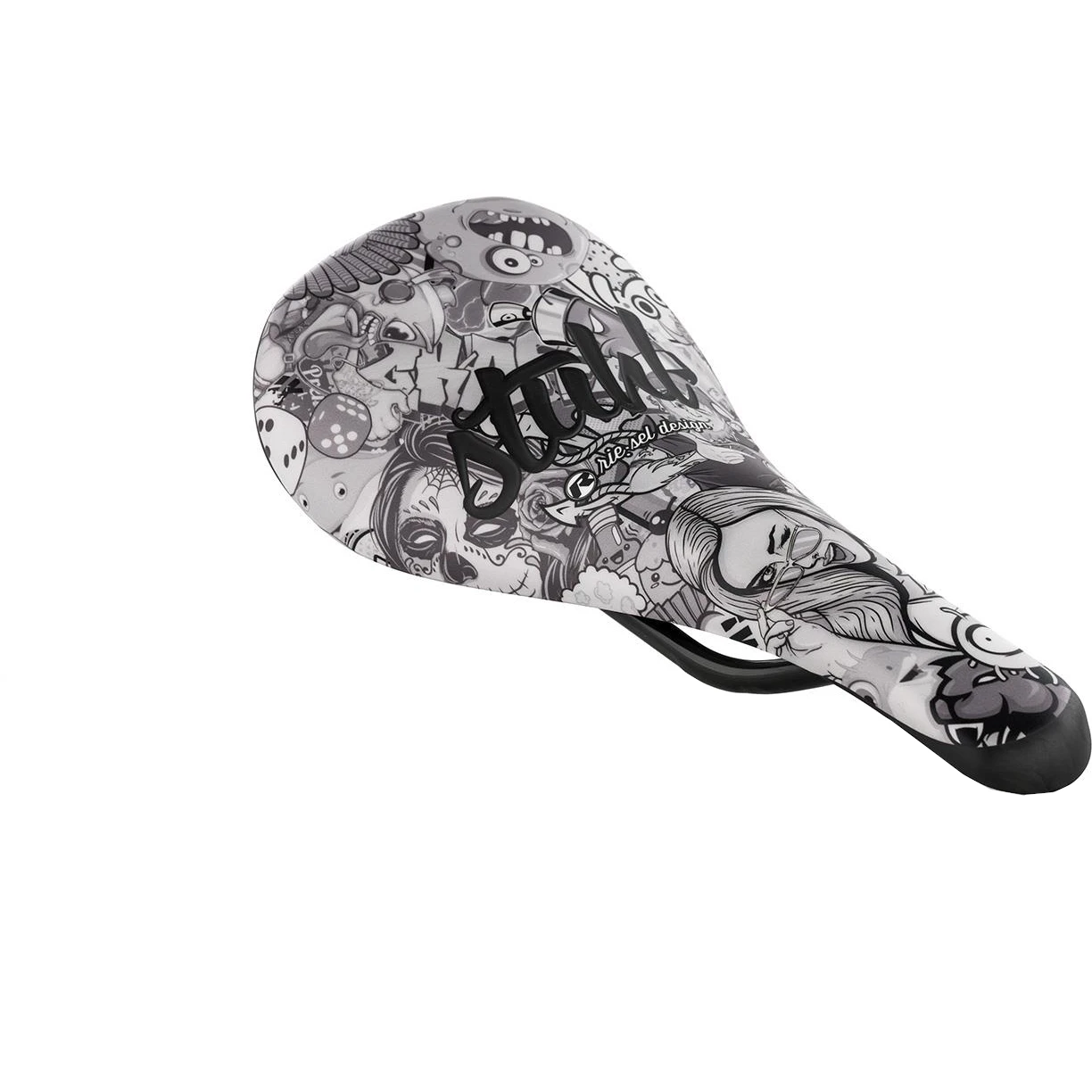 Rie:sel Design Stuhl Carbon Zadel - 145mm - Stickerbomb Ultra Black 1 Rie:sel Design Stuhl Carbon Zadel - 145mm - Stickerbomb Ultra Black