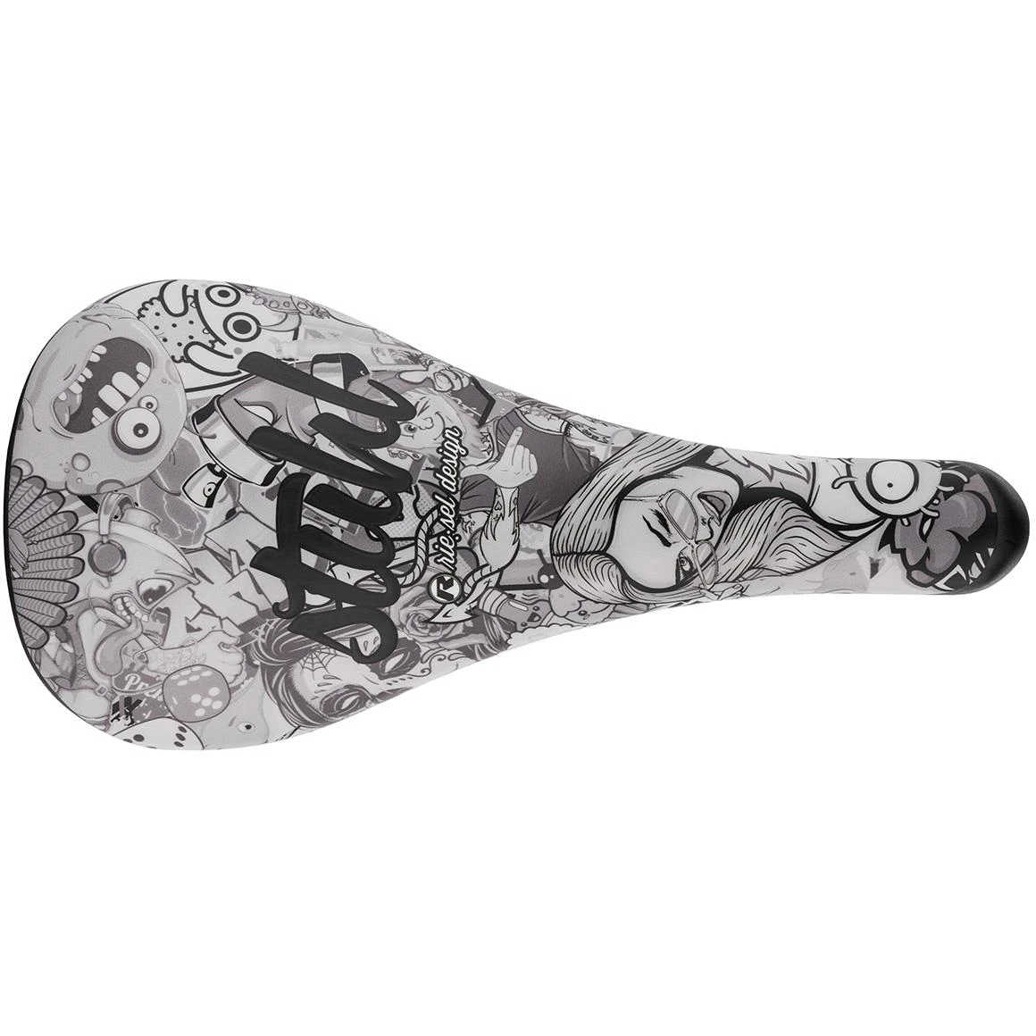 Rie:sel Design Stuhl Carbon Zadel - 145mm - Stickerbomb Ultra Black 2 Rie:sel Design Stuhl Carbon Zadel - 145mm - Stickerbomb Ultra Black - Afbeelding 2