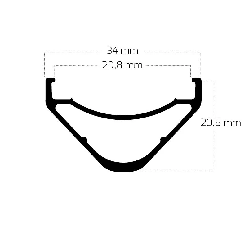 Ryde Edge M 30 - 27.5 Inch Disc Clincher Rim - Black 3 Ryde Edge M 30 - 27.5 Inch Disc Clincher Rim - Black - Afbeelding 3