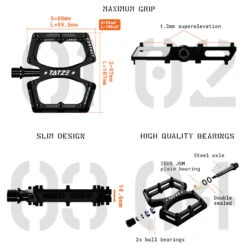 Tatze CONTACT CNC - MTB Flat Pedals - Small - Blue -Crankbrothers Verkoop tatze contact cnc small 5 eng 1296191